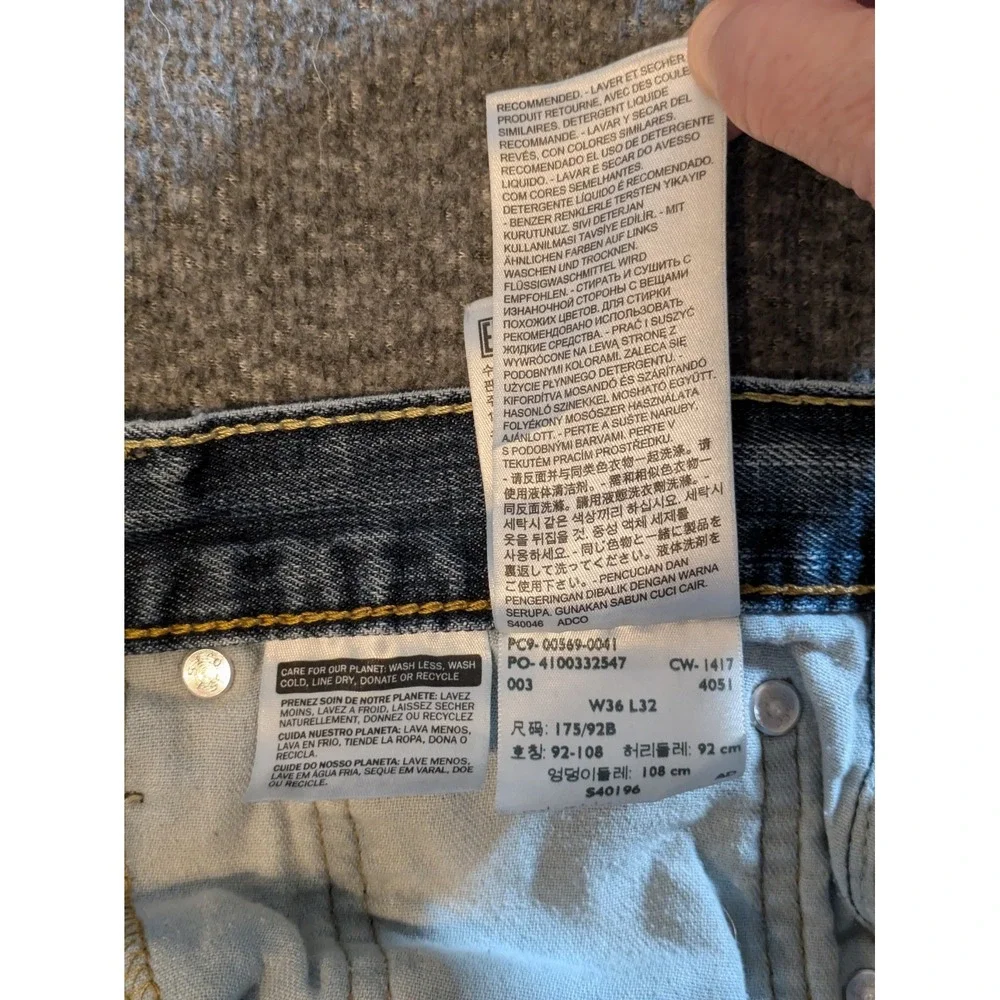 Levis 569 Jeans Mens 36x32 Medium Wash Straight Leg Relaxed Fit Skater Y2K
